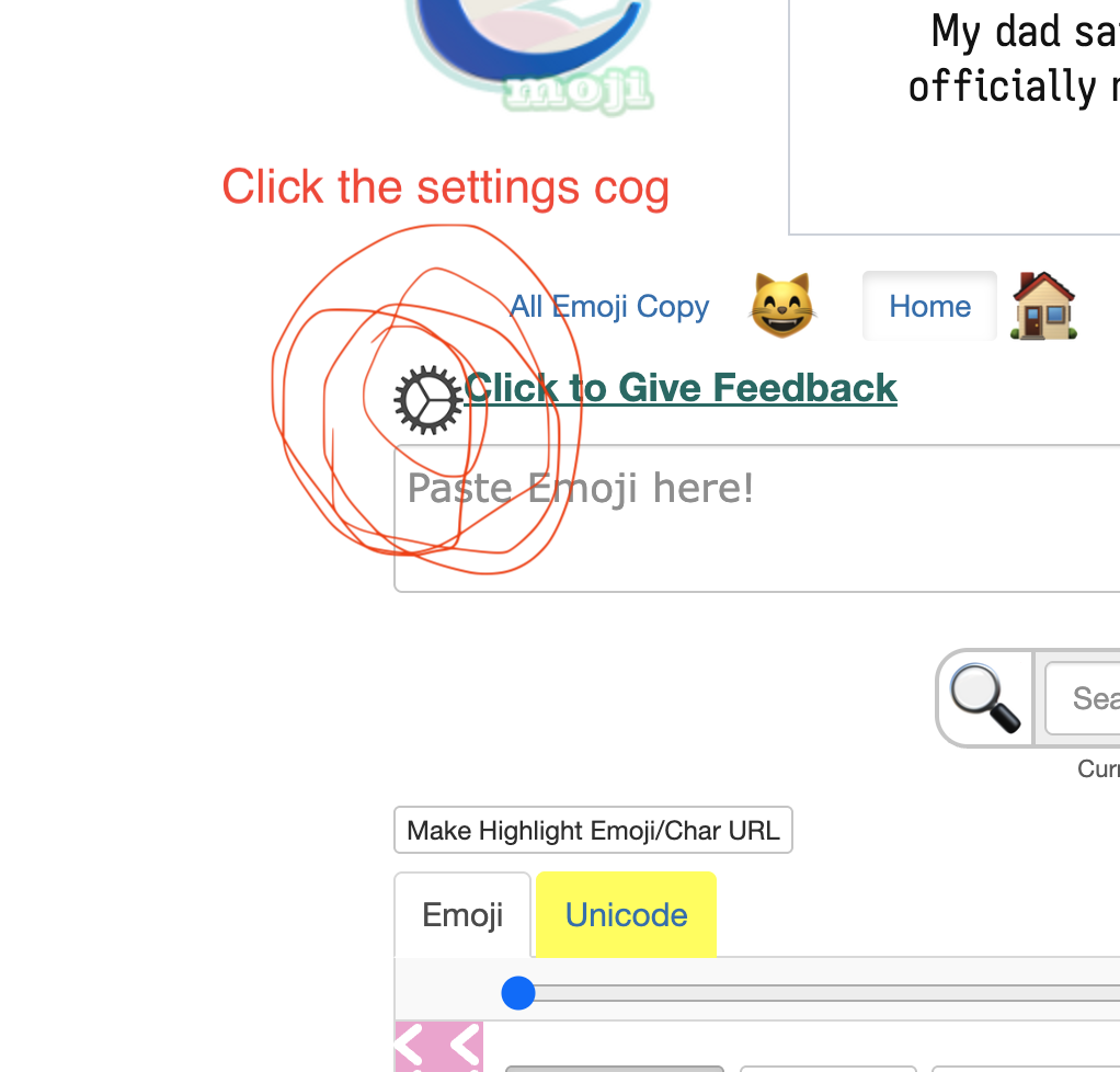 Click the iEmoji settings cog
